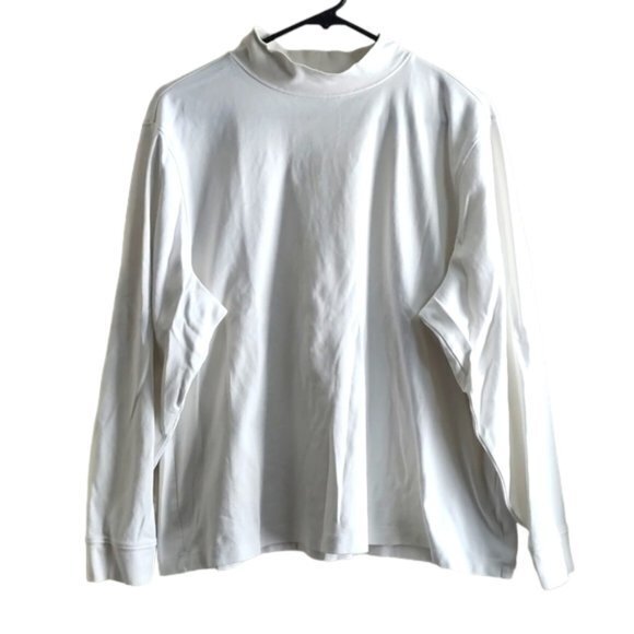 L.L Bean Sweaters - Women's LLB L.L. Bean White Long Sleeve Short Turtleneck Shirt Size 2X GUC #6681